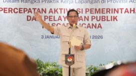 Mendagri Tito Karnavian saat memberikan sambutan saat melepas Praja IPDN ke Aceh Tamiang. (Foto : Kemendgri)