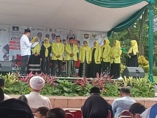 Foto: Sekretaris Kota Administrasi Jakarta Pusat H. Denny Ramdhany menghadiri kegiatan Jakarta Mengaji di Taman Tugu Proklamasi, Menteng, Jakarta Pusat, Minggu (15/2/2026)