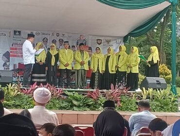 Foto: Sekretaris Kota Administrasi Jakarta Pusat H. Denny Ramdhany menghadiri kegiatan Jakarta Mengaji di Taman Tugu Proklamasi, Menteng, Jakarta Pusat, Minggu (15/2/2026)