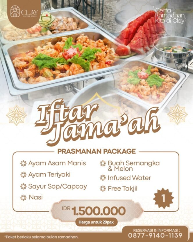 
					antara lain:

Iftar Package Berkah mulai dari Rp65.000 per pax, terdiri dari nasi soto ayam, minuman (Peach Tea/Blackcurrant Tea), mineral water, serta free takjil.
