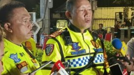 Foto: Kombes Pol. Komarudin Dirlantas Polda Metro Jaya di Bundaran HI, Jumat dini hari (20/3/2026). (Dok-suarasurabaya.net/Lea Citra Santi Baneza)