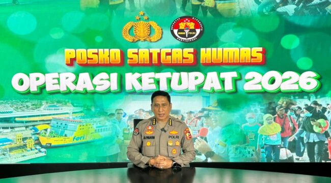 Foto : Kepolisian Negara Republik Indonesia melalui Satuan Tugas Humas Operasi Ketupat 2026 menyampaikan update situasi kamtibmas pada hari ke-13 pelaksanaan operasi.