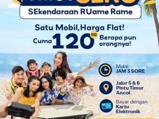 Foto : Wisata hemat kini bisa dinikmati di Ancol Taman Impian melalui program “Tiket Seru Ancol – Satu Mobil Rame-Rame Harga Flat” yang menetapkan tarif masuk Rp120.000 per mobil, Jumat (17/4/2026).
