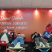  Foto : Sebagai rangkaian kegiatan Hari Ulang Tahun ke 65, Bank Jakarta menggelar kegiatan donor darah kolaboratif bersama PWI Jaya, PMI Provinsi DKI Jakarta, dan Forum CSR DKI Jakarta di Kantor Pusat Bank Jakarta, (24/4).