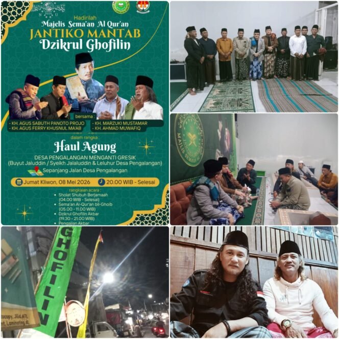 
					Foto : Kegiatan rutin Dzikrul Ghofilin kembali digelar dengan penuh khidmat di Kendung Gang 1F, Surabaya Barat, pada Kamis Pahing, 30 April 2026.