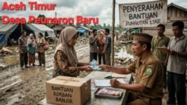  Foto : Dugaan praktik pungutan liar (pungli) mencuat di Desa Peunaron Baru, Kecamatan Peunaron, Kabupaten Aceh Timur. Oknum perangkat desa setempat diduga meminta sejumlah uang dari warga penerima bantuan Jaminan Hidup (Jadup) bagi korban banjir.
