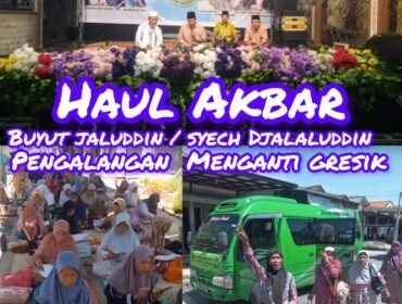 Foto : Dusun Pengalangan, Kecamatan Menganti, Kabupaten Gresik dipenuhi ribuan jamaah pada Jumat (8/5/2026) dalam pelaksanaan Haul Agung Buyut Djalaludin. 