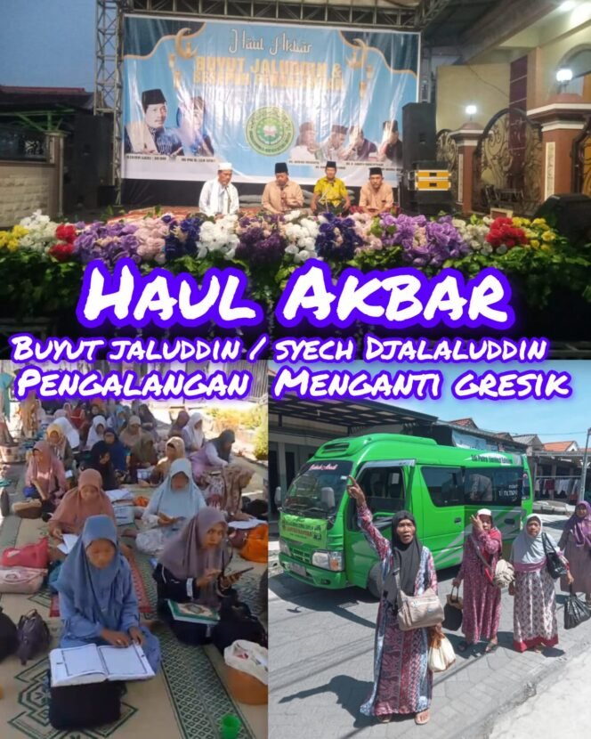 
					Foto : Dusun Pengalangan, Kecamatan Menganti, Kabupaten Gresik dipenuhi ribuan jamaah pada Jumat (8/5/2026) dalam pelaksanaan Haul Agung Buyut Djalaludin. 