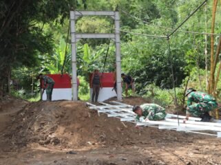 Foto: Jembatan Garuda Sungai Song di Tulungagung Masuk Tahap Finishing