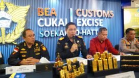  Foto : Bea Cukai Soekarno-Hatta bersama Aviation Security (Avsec) berhasil menggagalkan 12 kasus pembawaan emas ilegal ke luar negeri selama periode April hingga Mei 2026.
