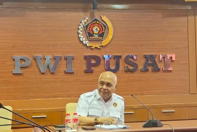 
					Foto : Persatuan Wartawan Indonesia (PWI) Pusat menyampaikan keprihatinan dan penyesalan atas pernyataan Advokat Hotman Paris Hutapea kepada wartawan saat memberikan keterangan kepada media di lingkungan Kejaksaan Agung.