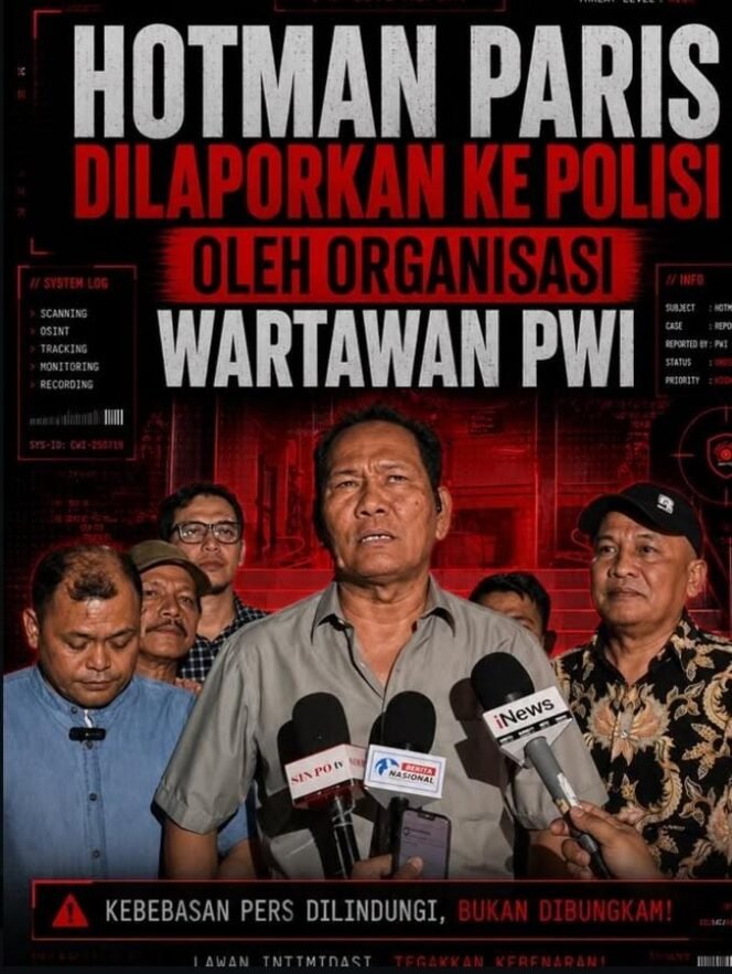 
					Foto : Persatuan Wartawan Indonesia (PWI) mengambil langkah hukum usai pernyataan 'lu punya otak nggak' yang dilontarkan Hotman Paris Hutapea saat konferensi pers. Hotman Paris kini dilaporkan ke Polda Metro Jaya atas pernyataannya yang dinilai merendahkan profesi jurnalis.
