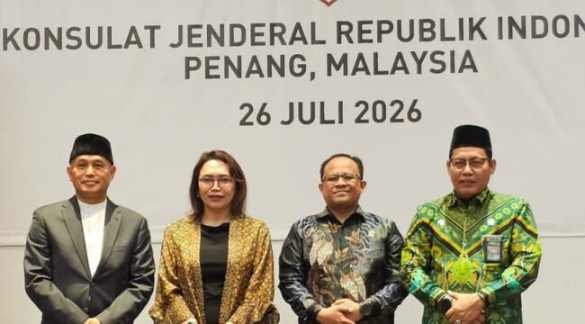Foto : Upaya memperluas akses layanan hukum bagi warga negara Indonesia (WNI) di luar negeri kembali diwujudkan melalui pelaksanaan Sidang Isbat Nikah Terpadu di Konsulat Jenderal Republik Indonesia (KJRI) Penang, Malaysia.