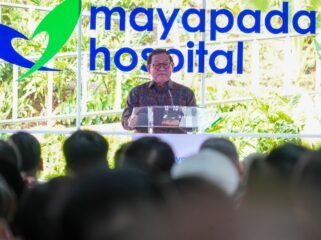 Foto:Gubernur DKI Jakarta Pramono Anung Wibowo menyampaikan sambutan saat meresmikan Mayapada Hospital Jakarta Timur di kawasan Jakarta Garden City, Cakung, Kamis (9/7/2026).