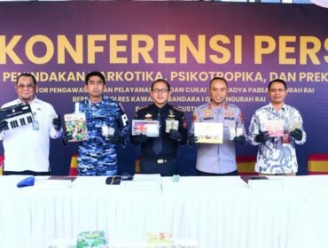 Foto : penyelundupan narkotika lintas negara melalui Bandara Internasional I Gusti Ngurah Rai, Bali, berhasil digagalkan petugas Bea Cukai Ngurah Rai bersama Satuan Reserse Narkoba Polres Kawasan Bandara I Gusti Ngurah Rai.