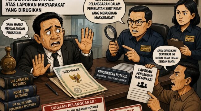 Foto : Persoalan pengurusan transaksi jual beli tanah di wilayah Bekasi kembali menjadi sorotan. Seorang klien melalui kuasa hukumnya, SUN LAW & PARTNERS, melayangkan somasi kepada seorang Notaris yang berkedudukan di Jakarta Utara.