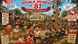 Foto:Suasana penuh semangat kemerdekaan terasa di Perumahan Beverly Hills,Desa Srimahi ,Kec.Tambun Utara ,Kab Bekasi dalam perayaan perdana Hari Ulang Tahun (HUT) ke-81 Republik Indonesia. 
