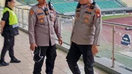 Foto:Polres Metro Bekasi mematangkan pengamanan pertandingan sepak bola yang mempertemukan Adhyaksa FC Bekasi dan Persikab Depok di Stadion Patriot Candrabhaga, Kota Bekasi, Jumat, 18 September 2026.
