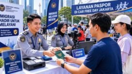 Foto: Pelayanan publik tidak selalu harus menunggu masyarakat datang ke kantor. Pesan tersebut terlihat dalam kegiatan Kantor Wilayah Direktorat Jenderal Imigrasi DKI Jakarta bersama Kantor Imigrasi Jakarta Timur yang hadir langsung di tengah masyarakat dalam kegiatan Car Free Day (CFD) di kawasan Wisma KEIAI, Jalan Jenderal Sudirman, Jakarta.