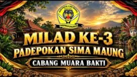 Foto: Ratusan Pendekar Silat Betawi dari berbagai jenjang usia, mulai dari usia dini hingga dewasa berkumpul dalam acara Milad ke-3 Padepokan Silat Simamaung, Cabang Desa Muara Bakti yang digelar di Halaman Kantor Desa Muara Bakti, Kecamatan Babelan, Kabupaten Bekasi, Sabtu (17/10/2026).